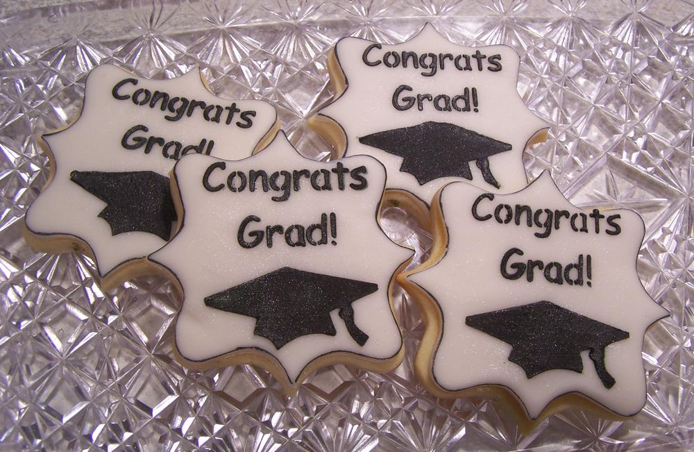 graduation cookies/Stenciled
