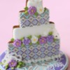 Closer View of Needlepoint Cake: Cookie and Photo by Julia M Usher
