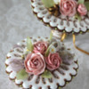 Eyelet Lace Doilies in 3-D Bouquets: Photo and Cookies by Julia M Usher