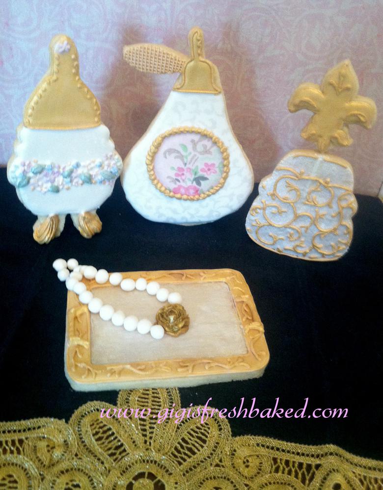 Perfume bottles and jewelry tray