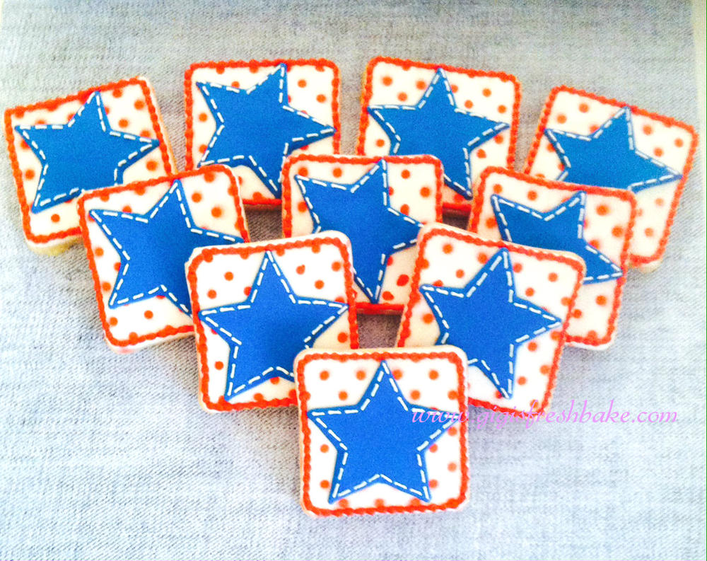 Stitched Star Cookies