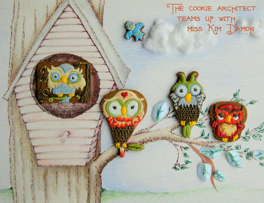 Owls, by Kim Damon.  Cookie assistance from The Cookie Architect