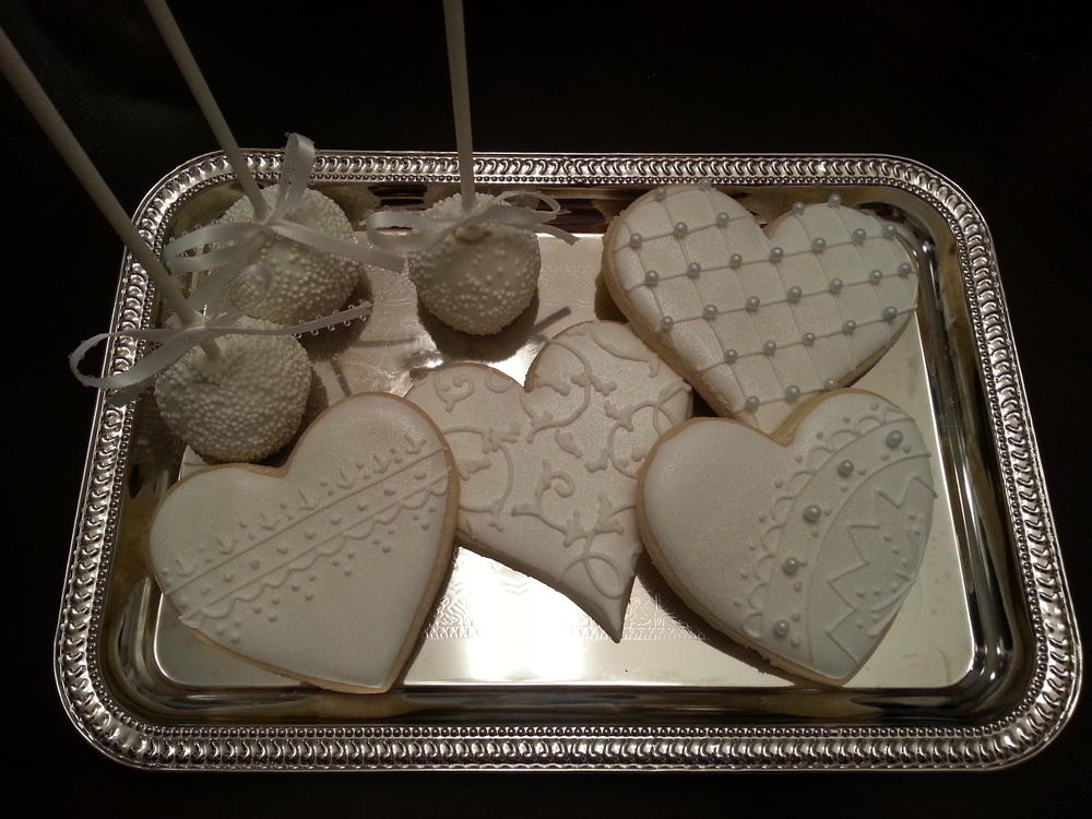 White on White Bridal Shower cookies