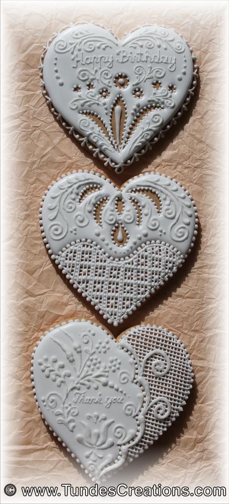 White gingerbread hearts