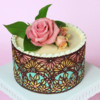 Multi-Color Chocolate Lace Cake Wrap: Image and Cake by Julia M Usher