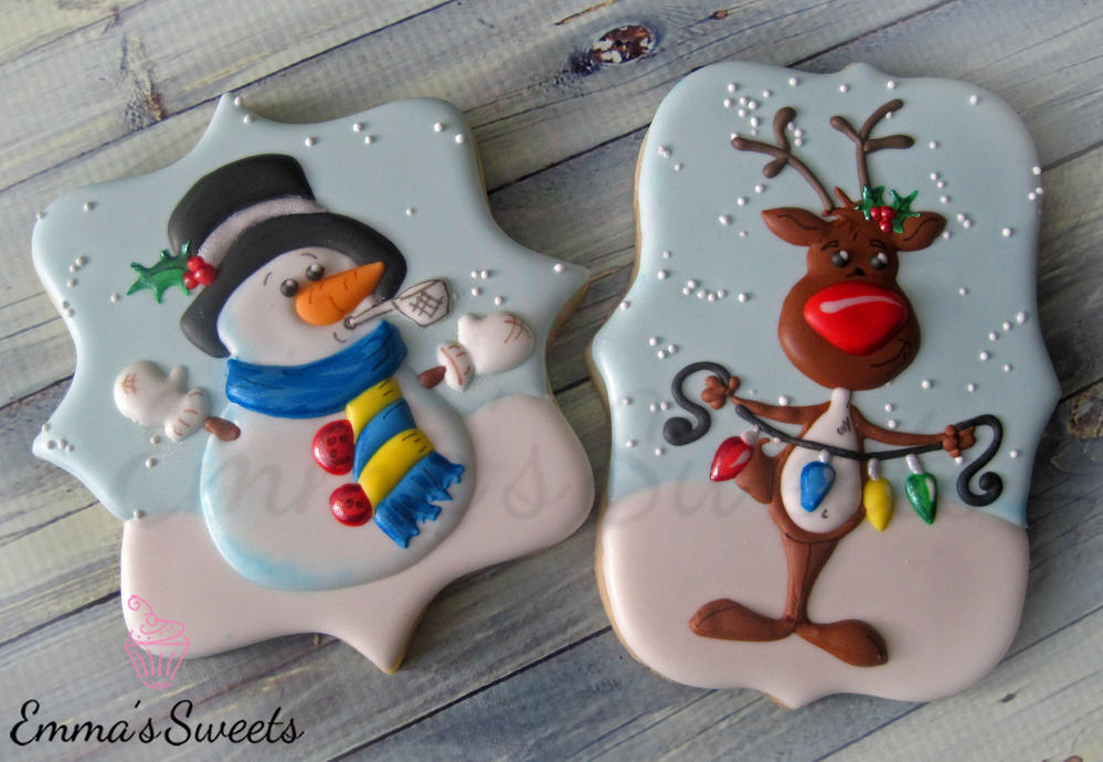 Snowman and Reindeer Cookies by Emma's Sweets