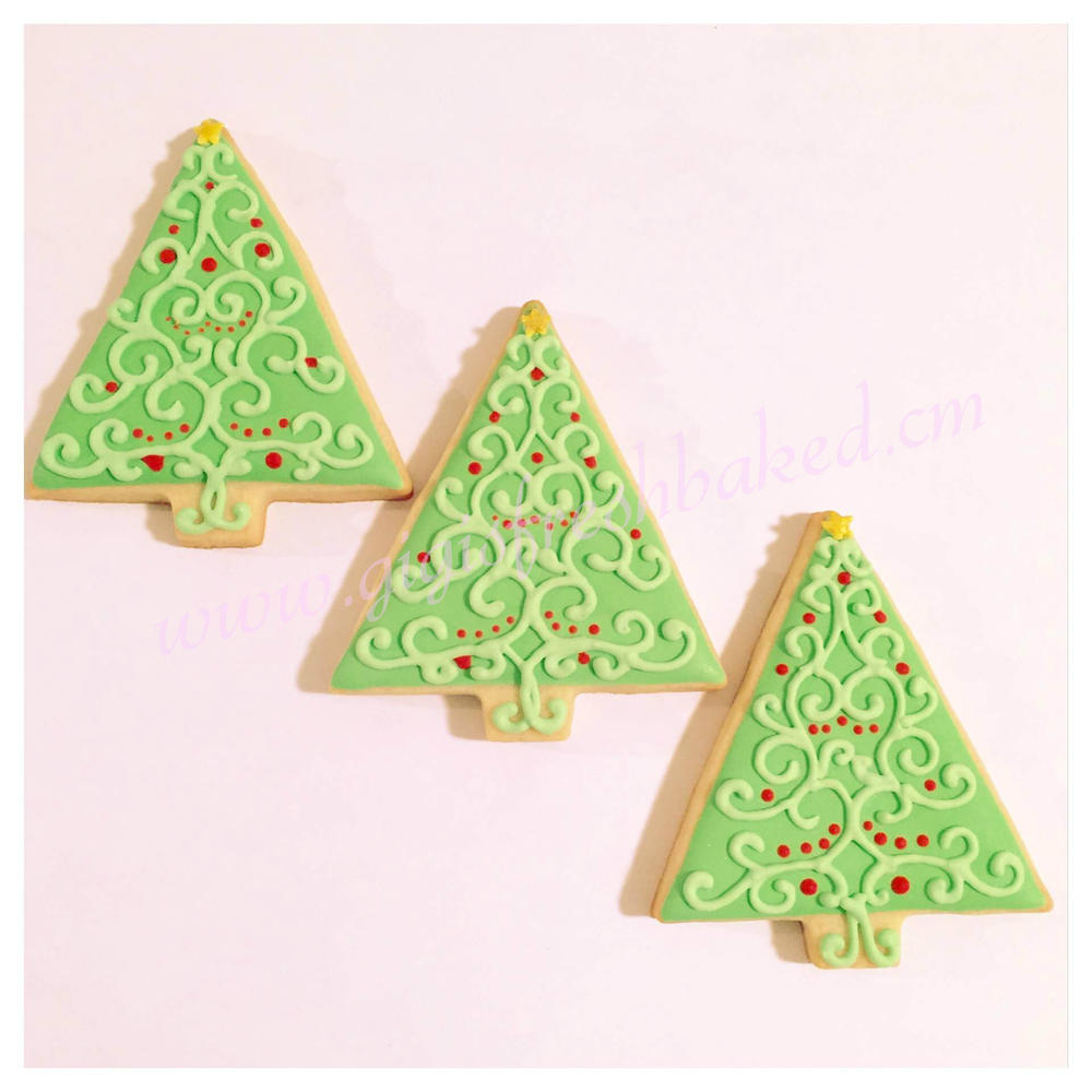 Christmas Tree Scroll Cookies