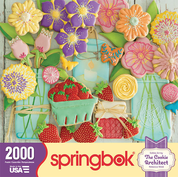 Spring Flower Cookies made into a Jigsaw Puzzle | The Cookie Architect