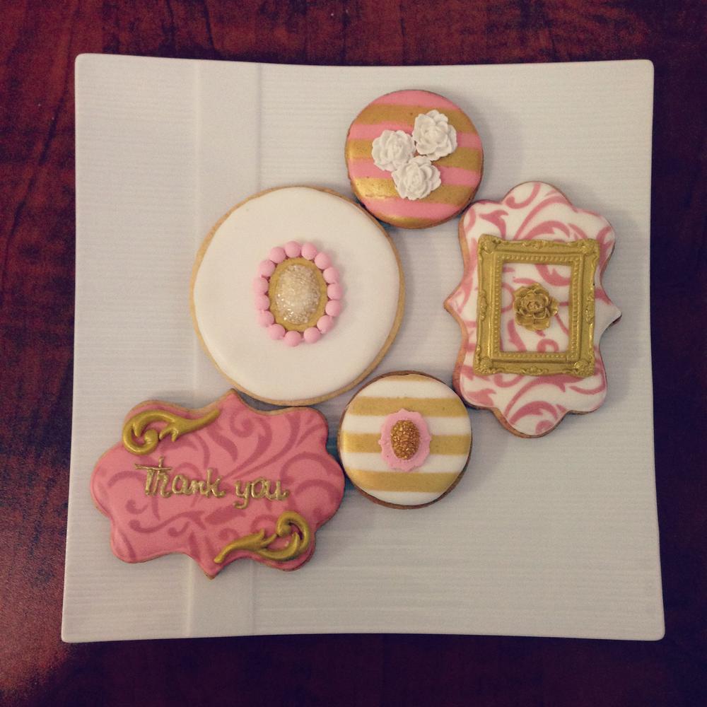 girly thank you cookies