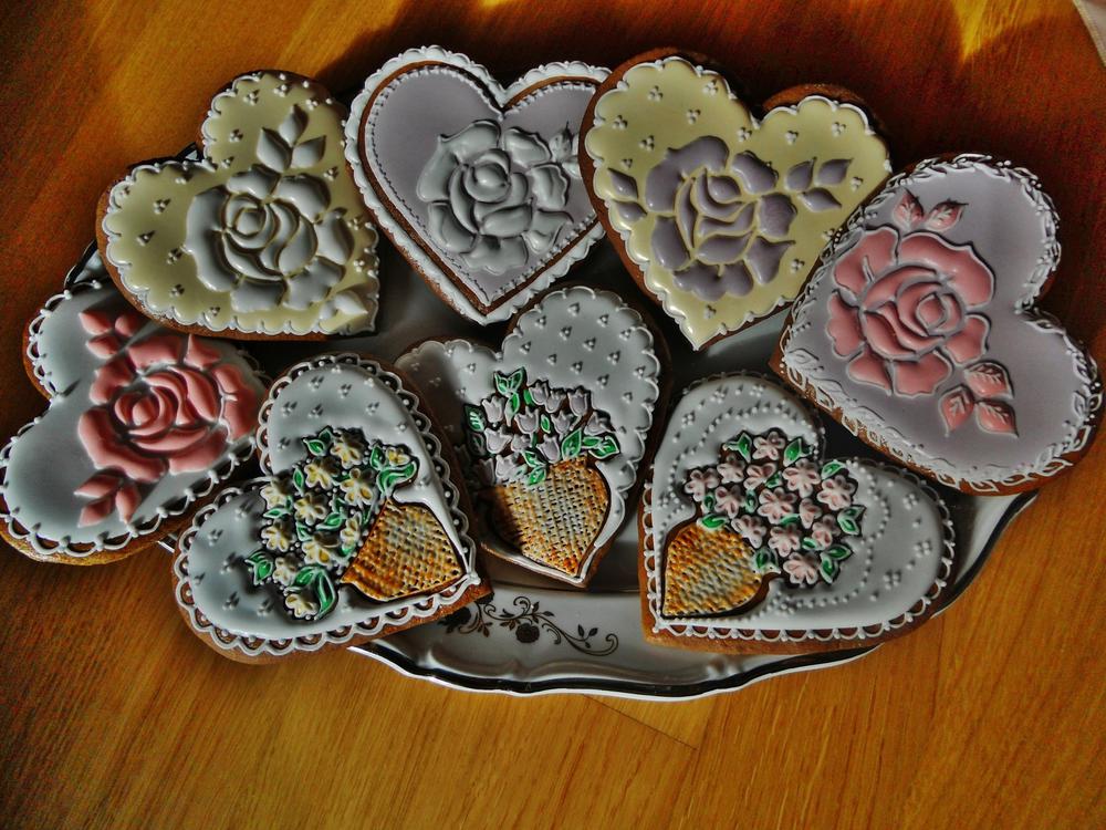 Hearts with flowers