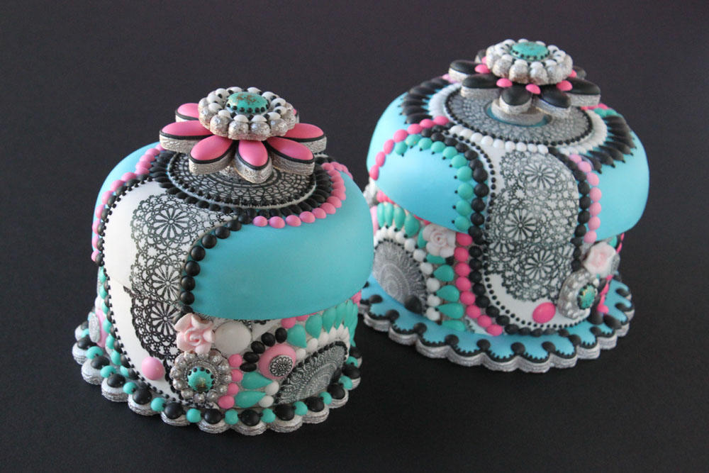 3-D Contoured Cookie Mosaic Boxes by Julia M Usher
