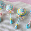 Four Cookie Baby Rattle Styles: Cookies and Photo by Julia M Usher