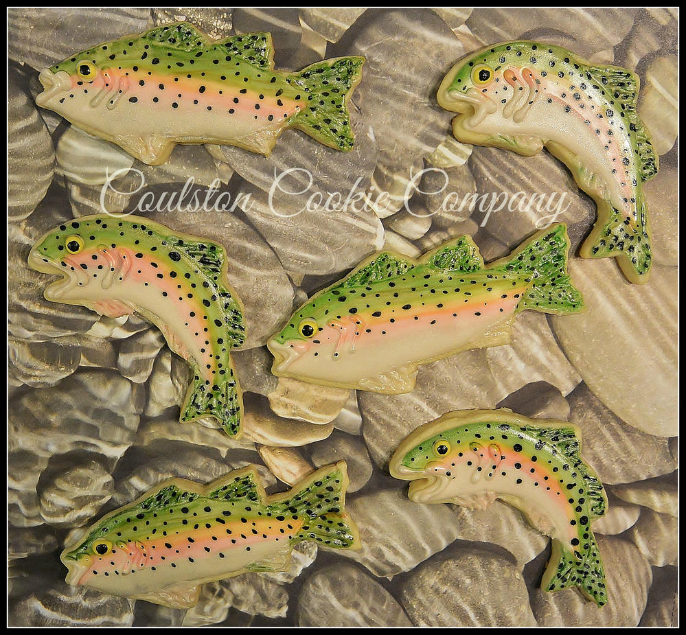 Hand-Painted Trout Cookies