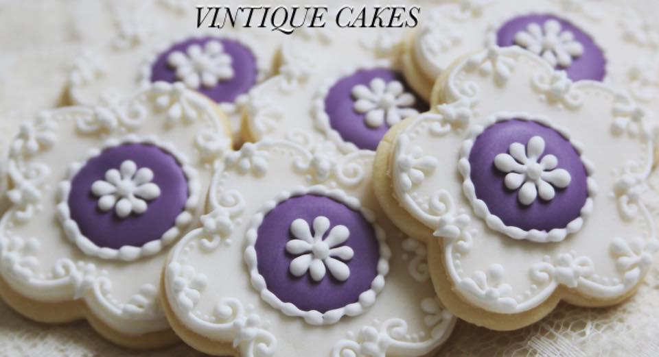 Vintage Style Violet Cookies