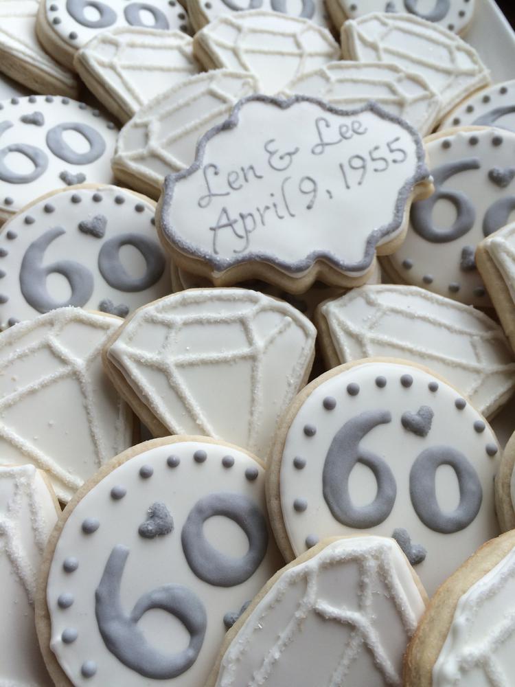 60th wedding anniversary cookies