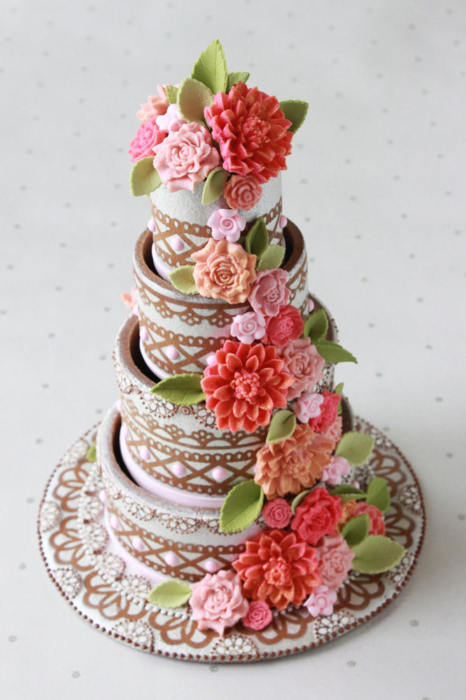 3-D Contoured Cookie Wedding Cake