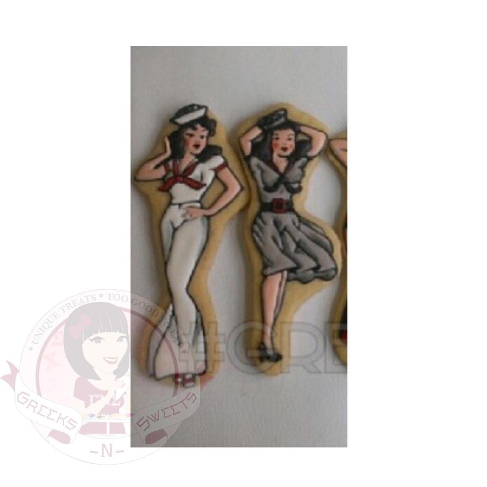 Sailor Jerry (American Pinup Art) Tattoo Cookies - Greeks-N-Sweets