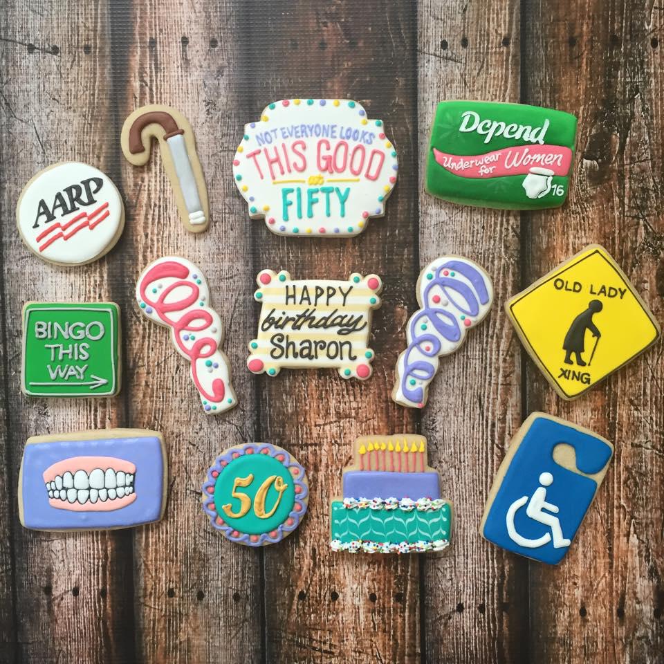 50th Birthday Party Cookies