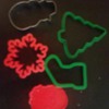 Cookie Cutters used: Tree, Snowflake, Snowman, Stocking, Santa Face: Hopefully my bad pictures are good enough :)
