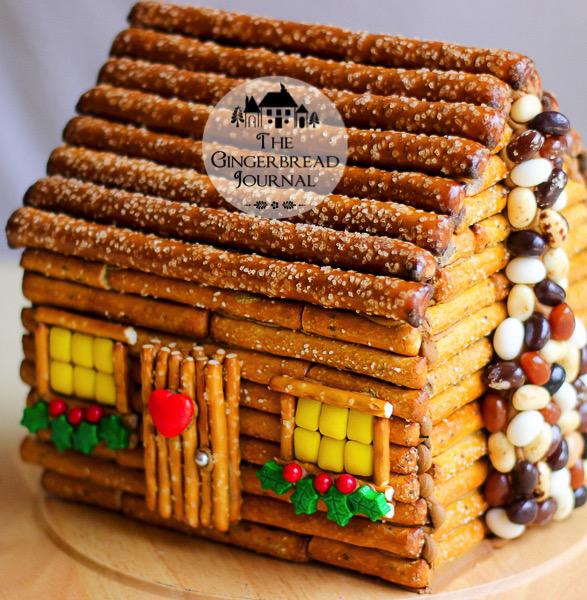 log cabin gingerbread house