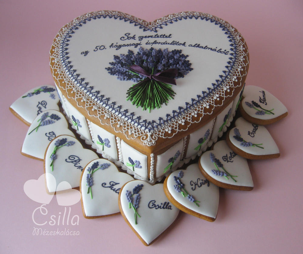 Gingerbread Box with Lavender