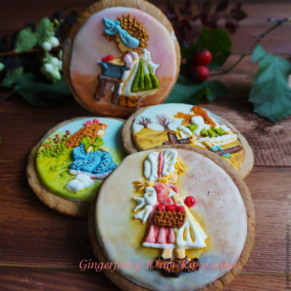 Autumn handpainted gingerbread Holly Hobbies cookies