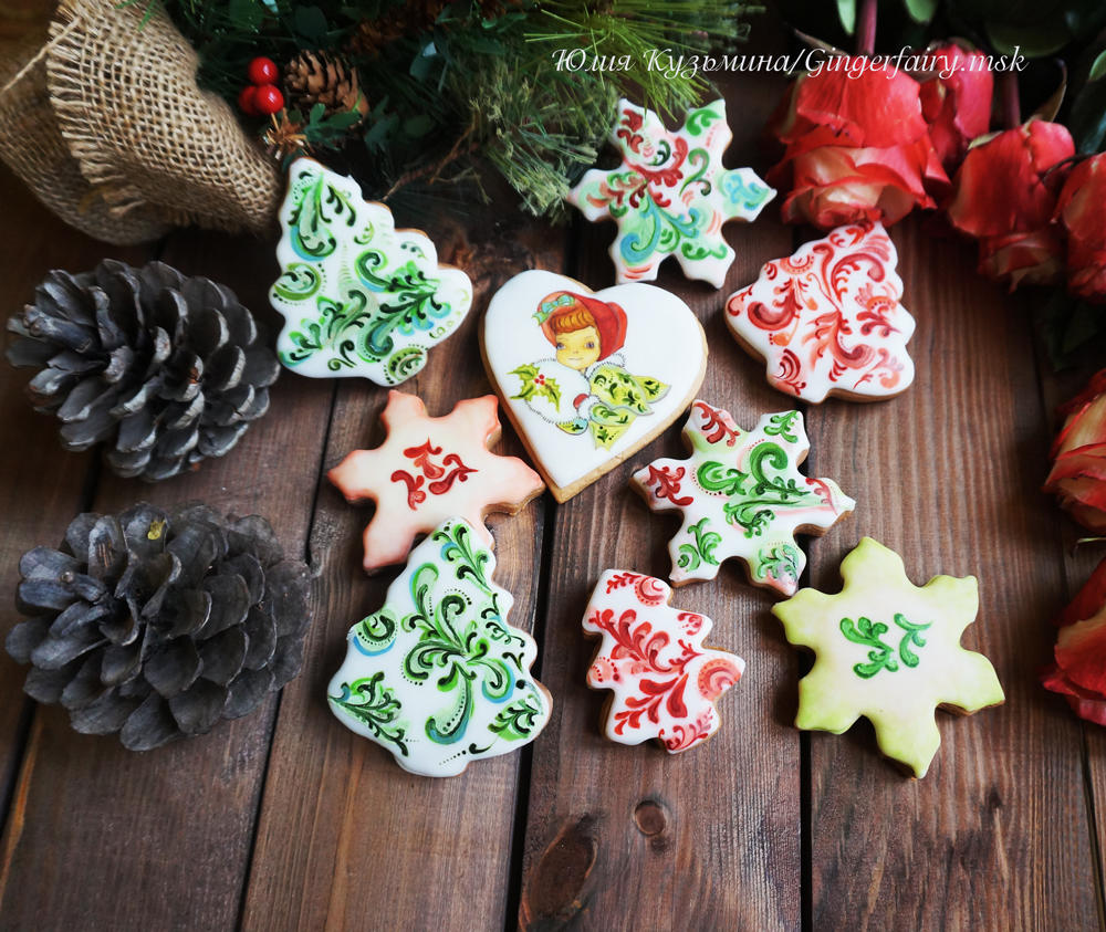 Christmas handpainted ornament cookies
