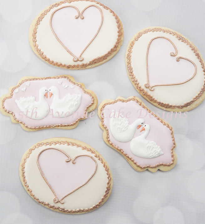Love Swans and Elegant Heart Cookies