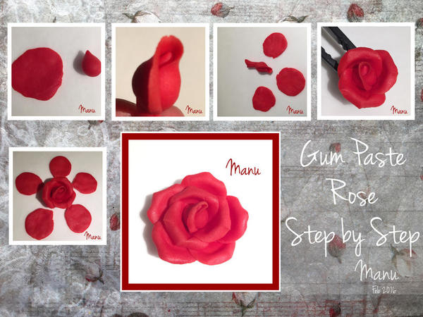 Gum Paste Rose Step by Step by Manu