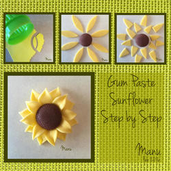 Gum Paste Sunflower Step by Step Manu Feb 2016