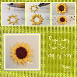 Royal Icing Sunflower Step by Step Manu Feb 2016