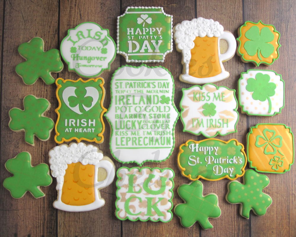 St. Patty's Day Stenciled Cookies