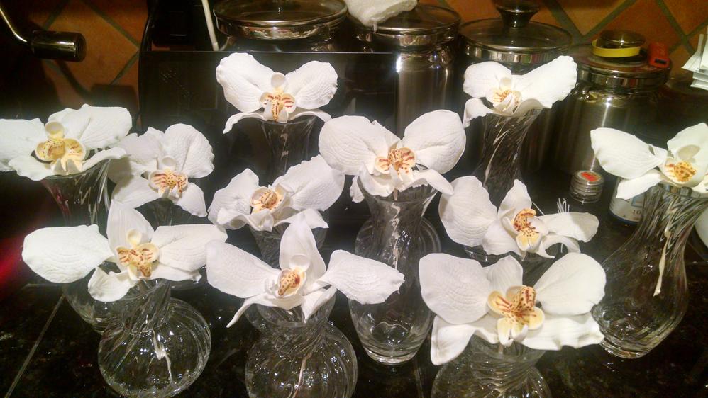 Gumpaste Moth Orchids Assembled