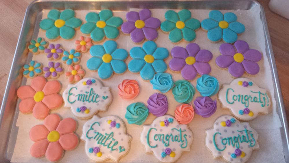 Flowers and Name Cookies