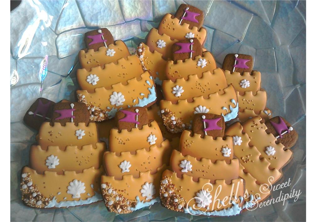 Sand Castle Cookies by Shell's Sweet Serendipity