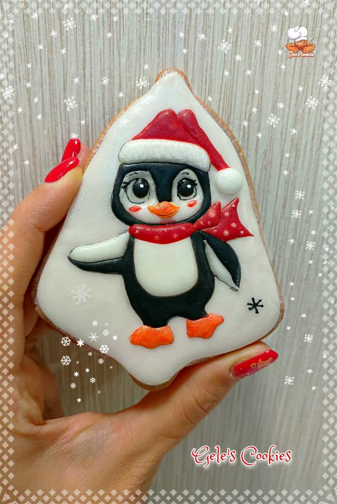 Penguin christmas cookie