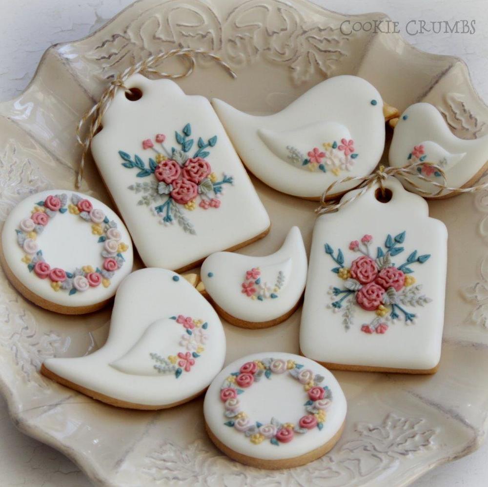 Bird and Floral Cookies