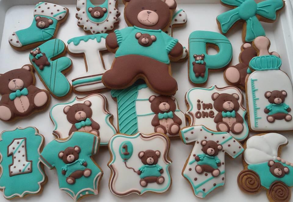 Teddy bear birthdayboy cookies