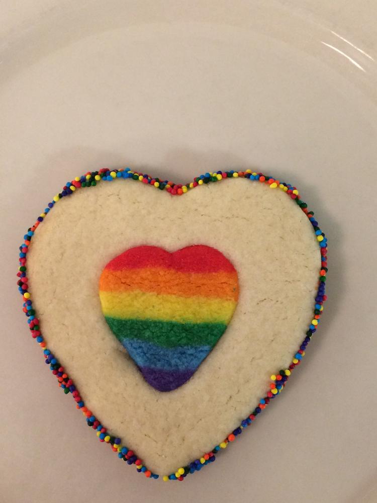 rainbow heart cookie