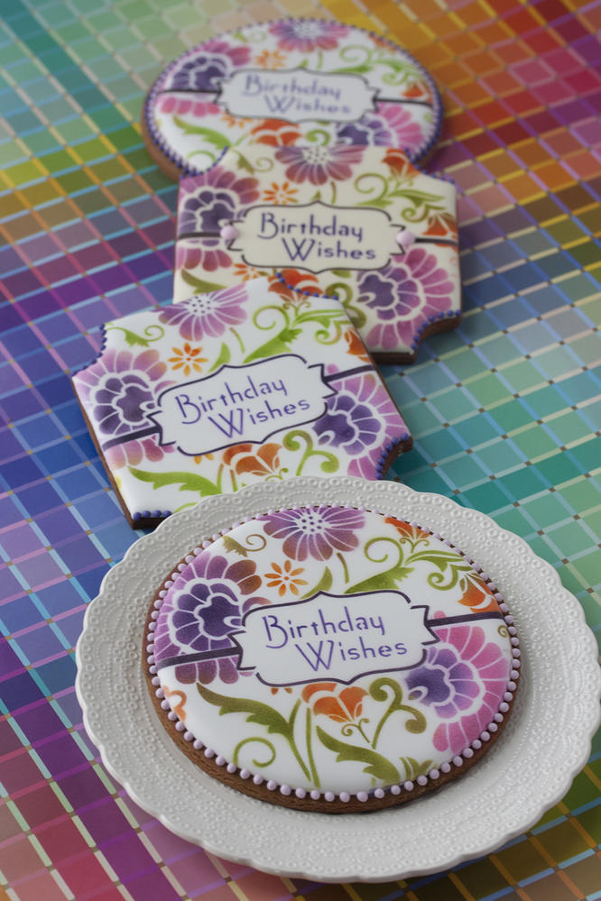 My "Birthday Wishes" Prettier Plaques Stencil Set in Action!