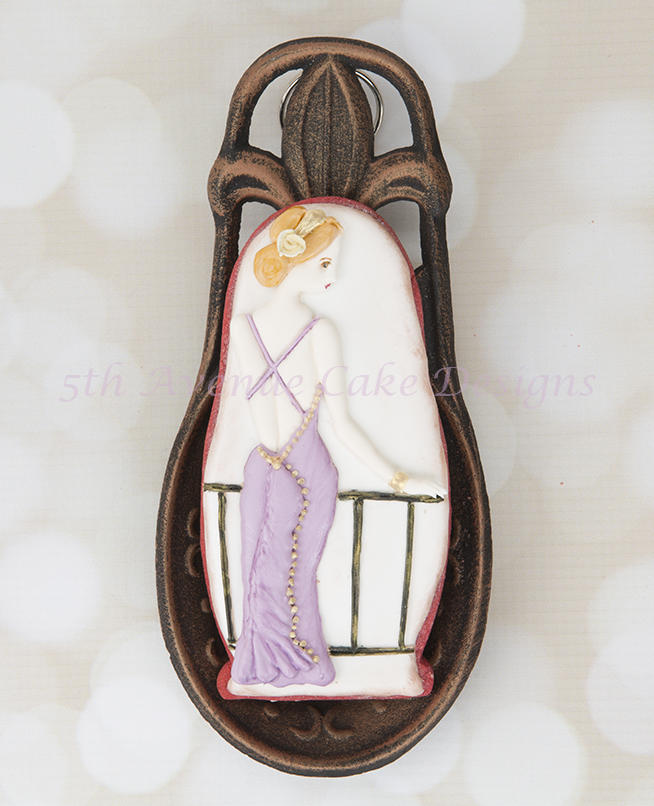 Royal Icing Art Deco Lady Cookie