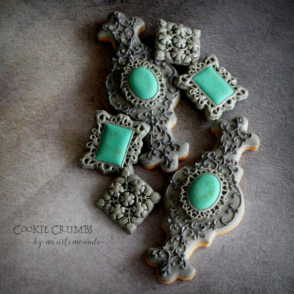 Silver and Turquoise Cookies