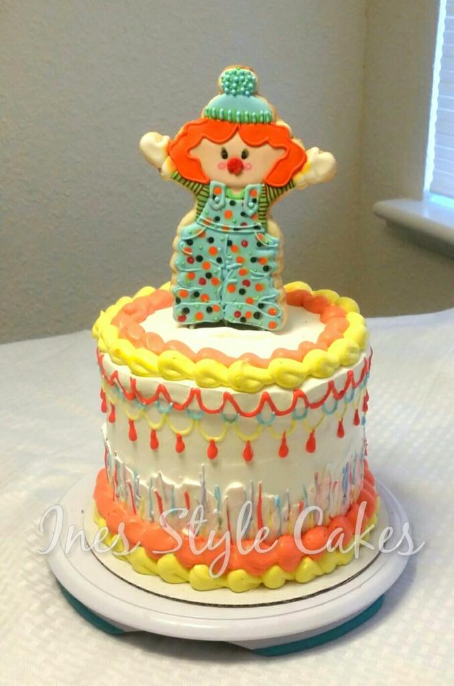 Clown Cookie on Cake