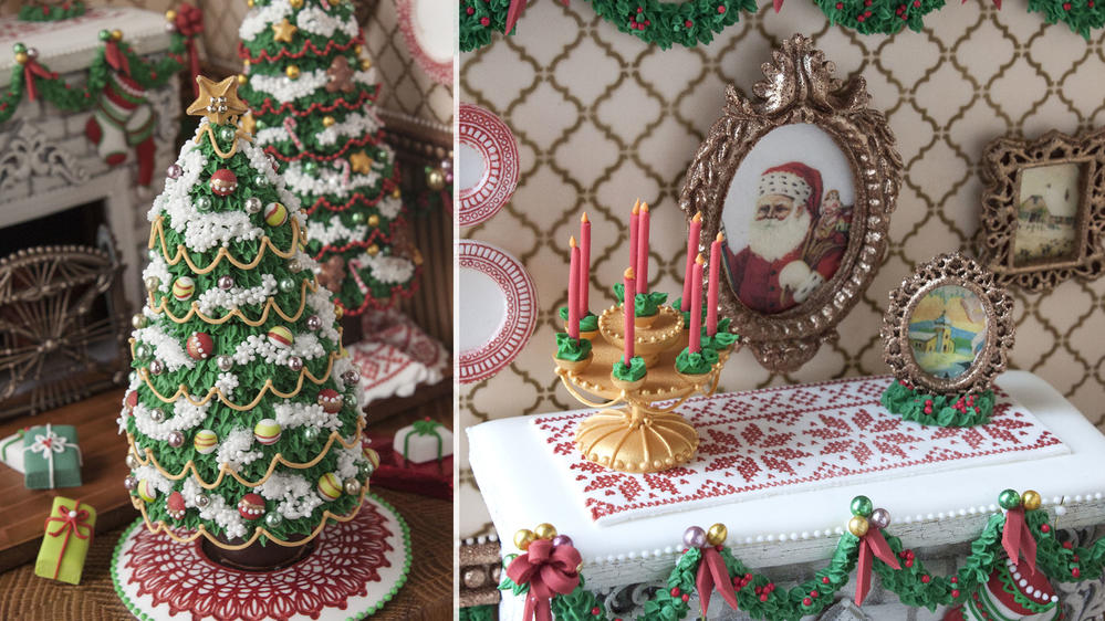 3-D Christmas Fireplace Cookie Accessories by Julia M Usher