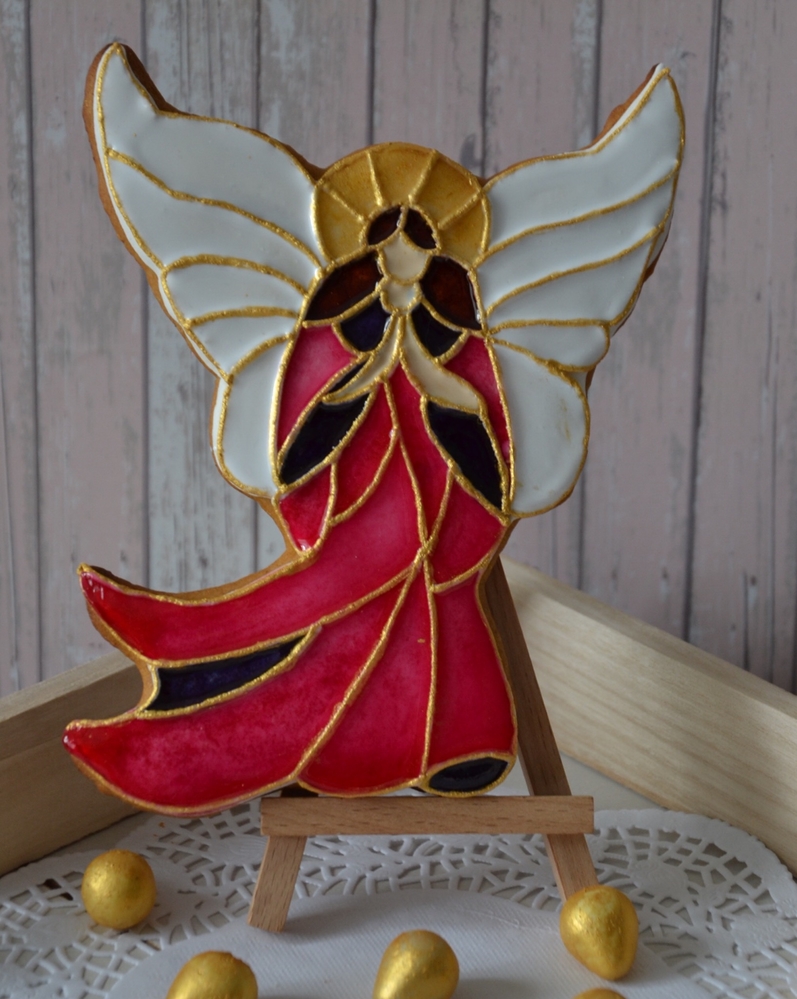 Tiffany stained glass angel cookie