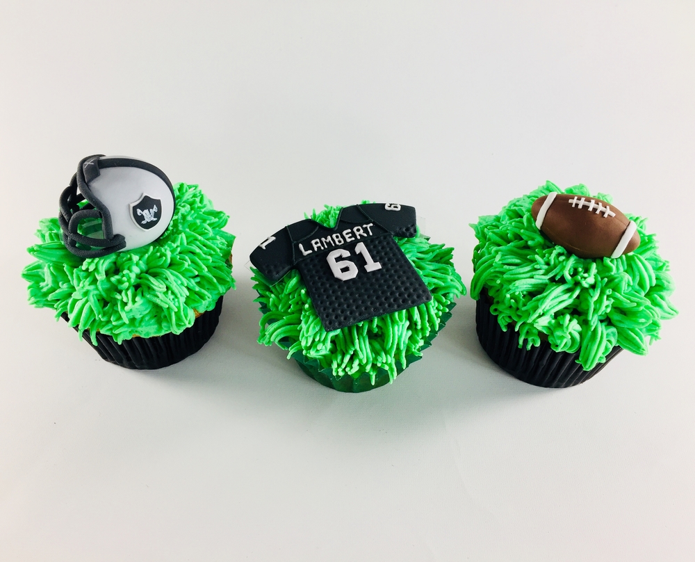Football themed birthday cupcakes
