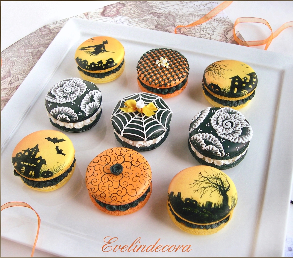 Halloween macaron-cookies