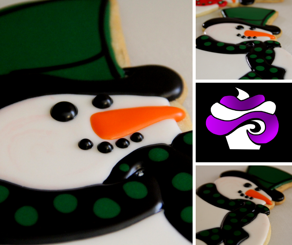 Christmas Snowman Sugar Cookie by GoBakeItUp