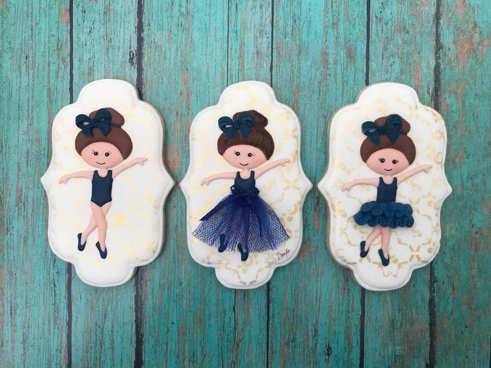 Ballerina themed birthday cookies