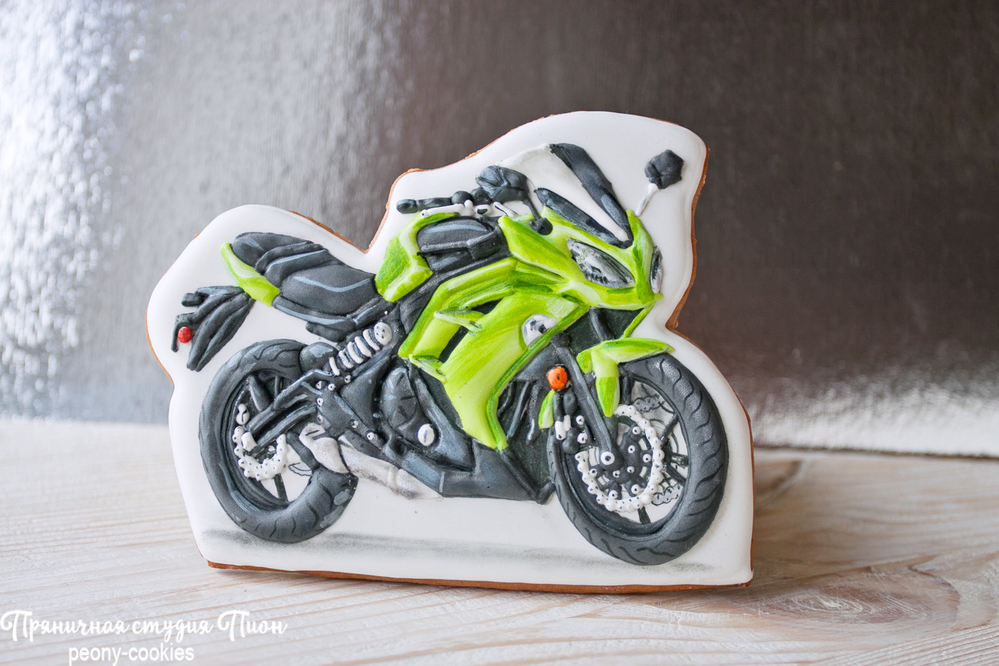 Motorcycle Cookie by Peony Cookie Studio